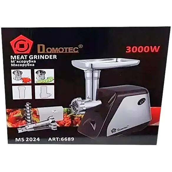 М'ясорубка електрична Domotec MS-2024 3000W із соковижималкою і терками для овочів чорна (MS-2024_2233) - фото 7