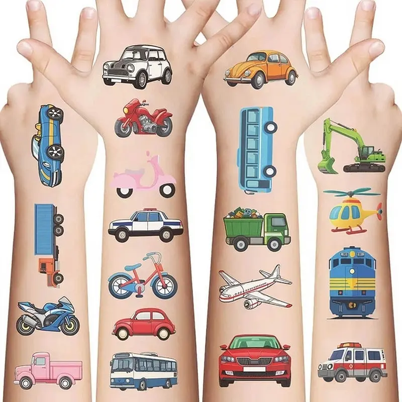 Набір тимчасових тату "Транспорт №1" Fresh Tattoo transport-tattoo-1-10, 10 штук, розмір 12 х 7 см - фото 3