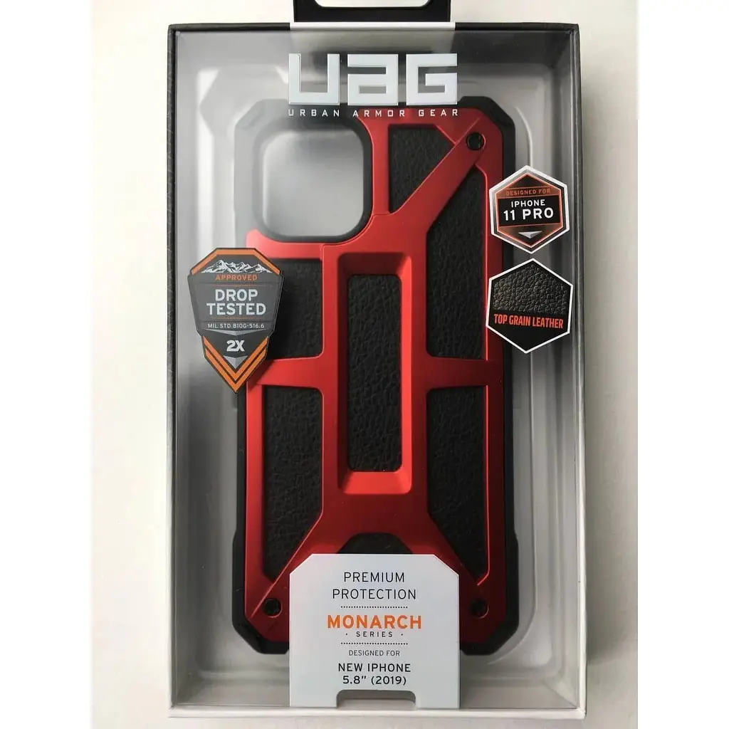 Оригинальный противоударный чехол UAG Monarch для iPhone 11 Pro (5.8") Crimson 111701119494 - фото 2