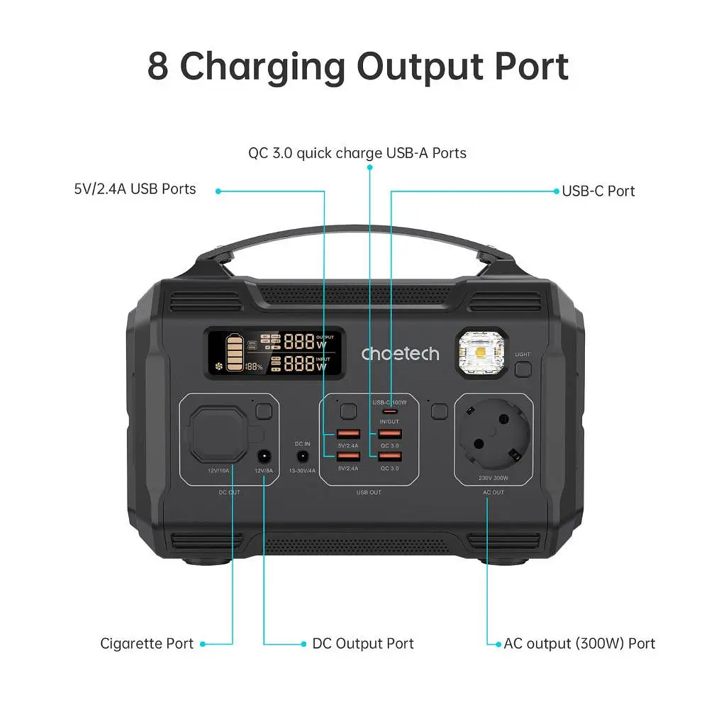 Зарядна станція Choetech Portable Power Station 300W (BS002-V2) - фото 10