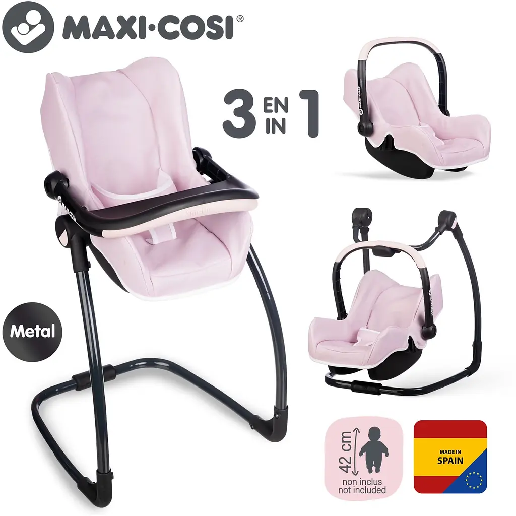 Крісло для ляльки Smoby Toys Maxi-Cosi 3 в 1, 43x41x71 см рожева перлина (7600240242) - фото 3