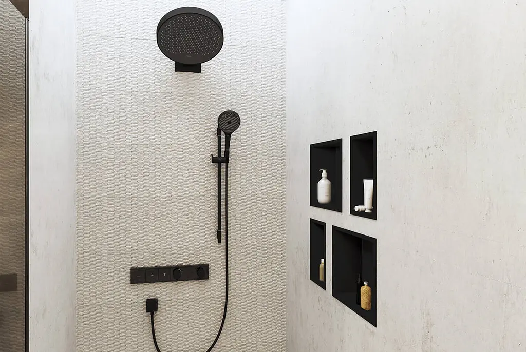 Термостат для душу Hansgrohe RainSelect прихованого монтажа на 2 споживача matt black 15380670 - фото 2