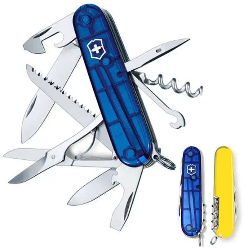 Ніж Victorinox Huntsman Ukraine 91 мм Синьо-прозорий/Жовтий (1.3713.T2.8) - фото 2
