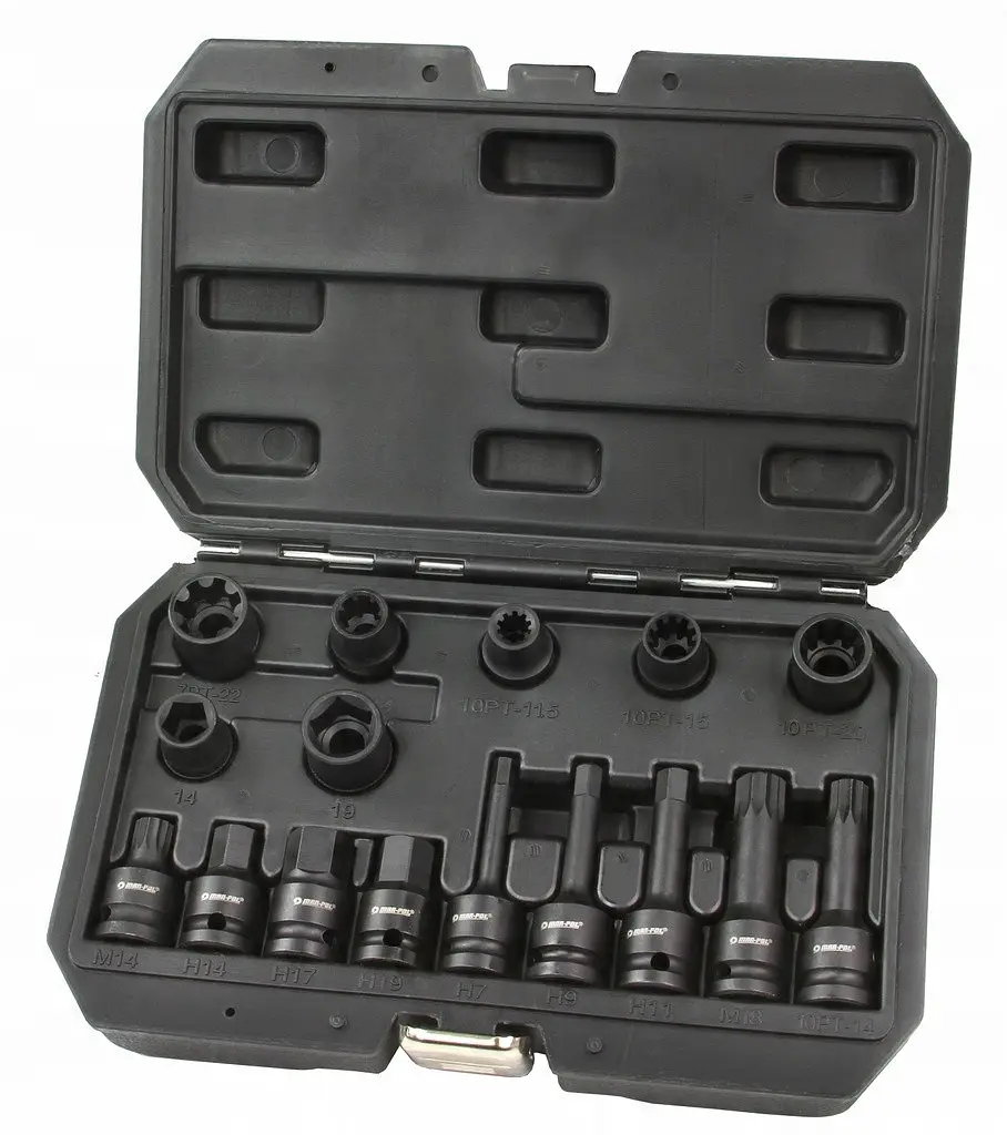 Набір головок для обслуговування гальмівних супортів Mar-Pol M58279, 1/2", 16 шт. + кейс - фото 3