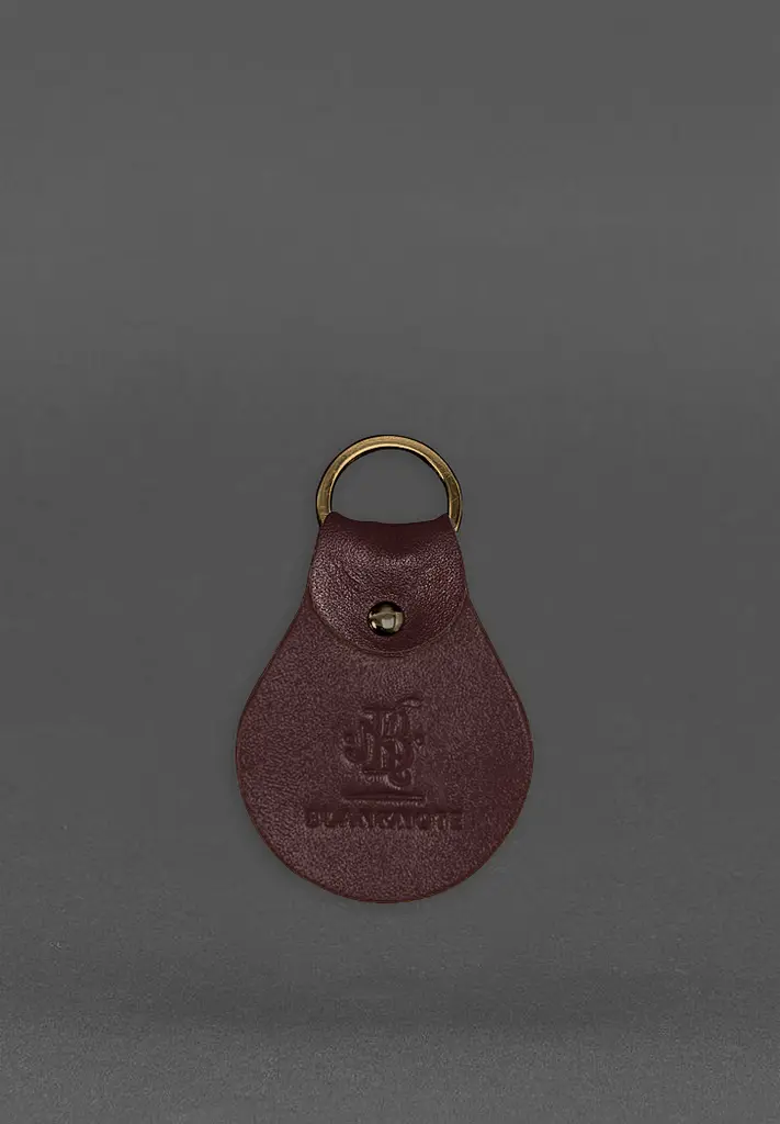 Шкіряний брелок Патріотичний з гербом бордовий - фото 3