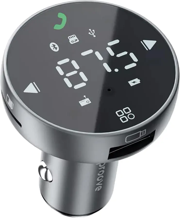 Автомобільний зарядний пристрій Proove FM Launcher Sound Sync 30W (PD+QC3.0) Type-C+USB gray (FMSS30110003) - фото 3