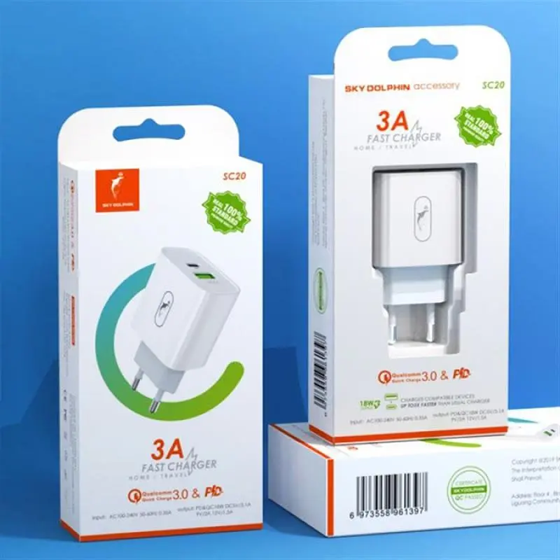 Зарядний пристрій SkyDolphin SC20 PD+QC3.0 (2USB, 3A) Білий (SDMZP-000121) - фото 5
