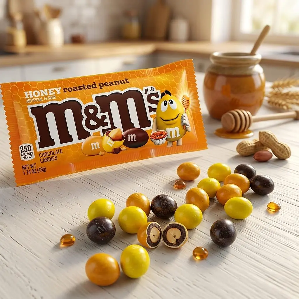Драже M&M's Honey Roasted Peanut Chocolate Candy 49г - фото 2
