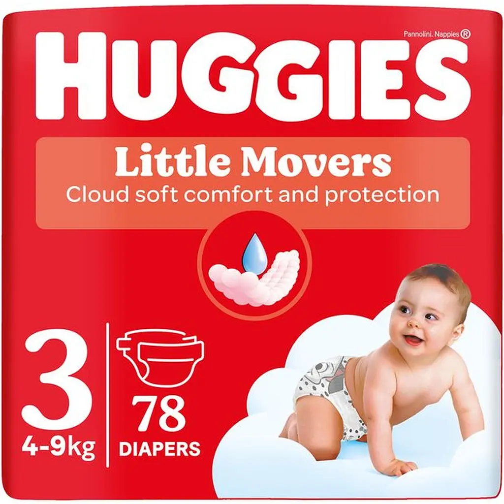 Набір підгузків Huggies Little Movers 3 (4-9 кг) 156 шт. (2 п. по 78 шт.) - фото 2