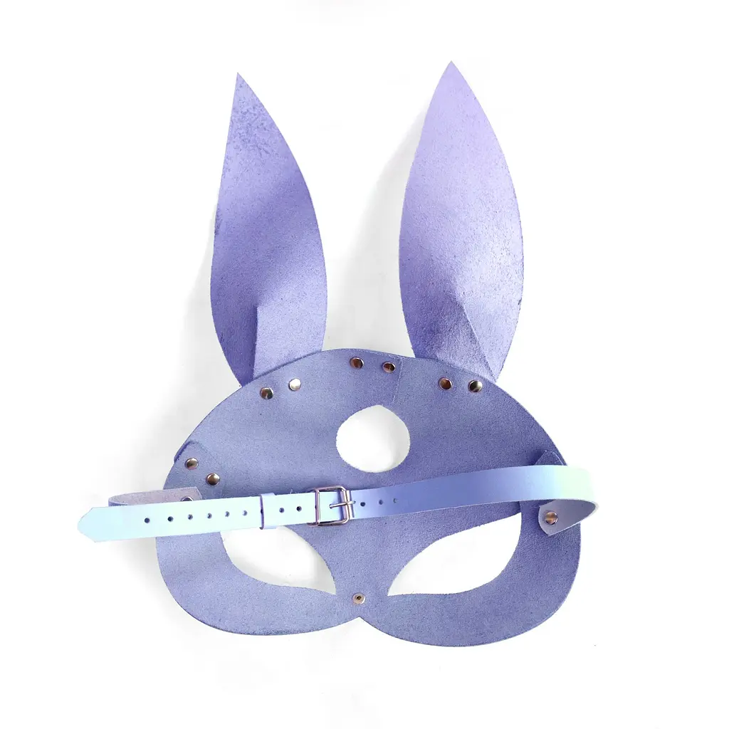 Шкіряна маска Зайчика Art of Sex - Bunny mask, колір Лавандовий - фото 4