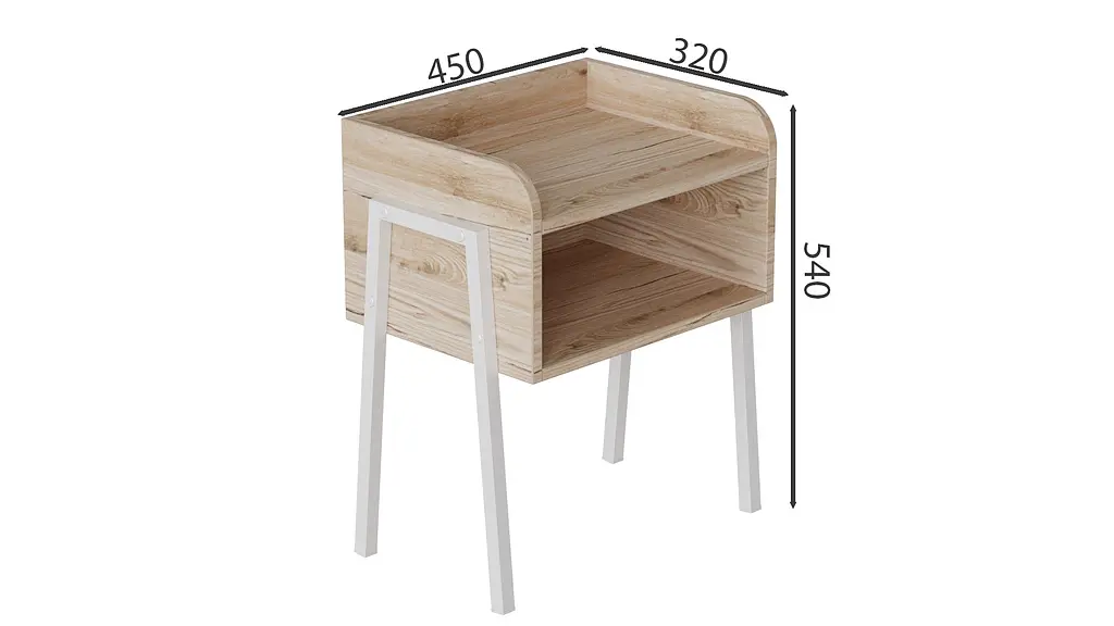 Тумба модульная Ferrum-decor Джузи 540x450x320 металл Белый ДСП Дуб Сан-Марино 16 мм (FRD-102976) - фото 4
