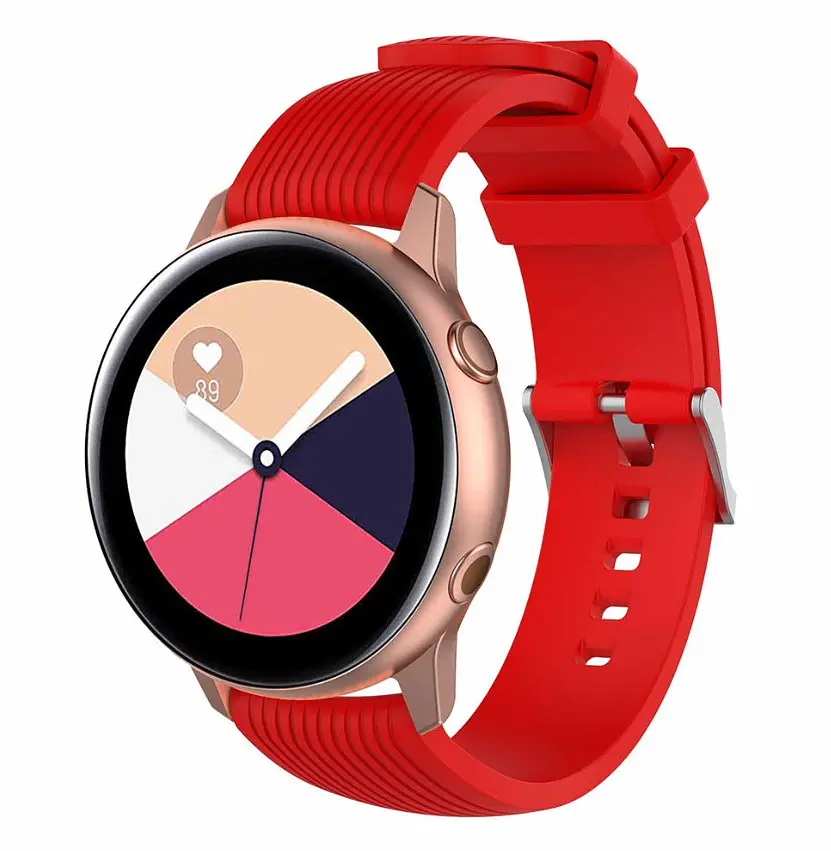 Ремінець BeWatch для Samsung Galaxy Watch 42/3 41 мм/Active/Active 2 силіконовий 20 мм ECO2 Червоний (1012103) - фото 6