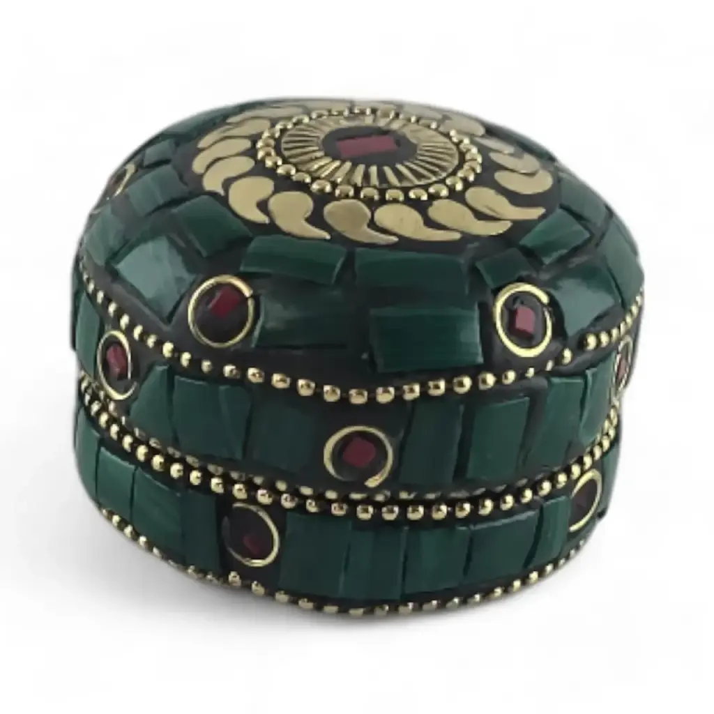 Скринька металева з коралами та бірюзою 3.2х4.7 см - фото 4