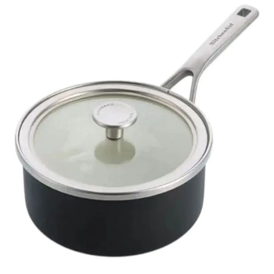 Ківш з кришкою KitchenAid Steel Core, 20 см, 2,4 л, матовий чорний - фото 5