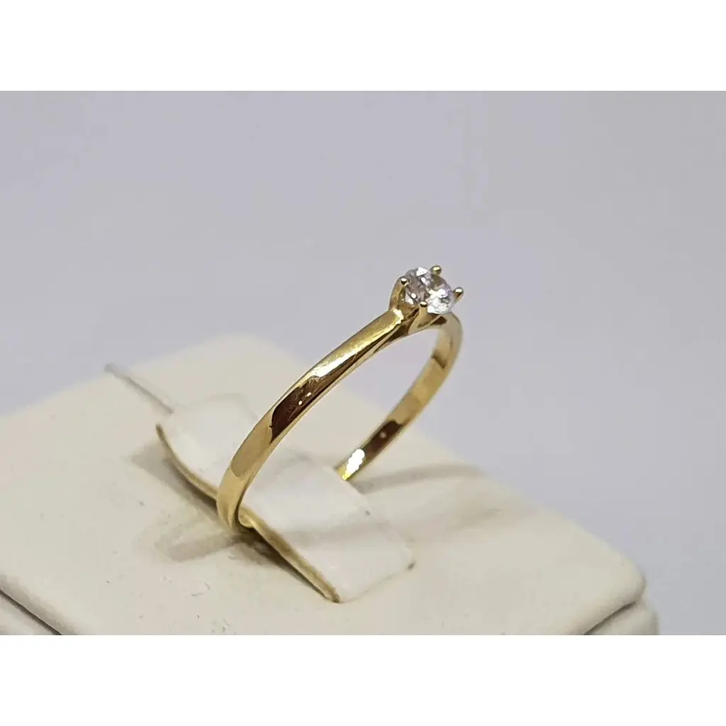 Золота каблучка на заручини Імперія золота з фіанітом. КВ1126ЛИ 17,5 - фото 2