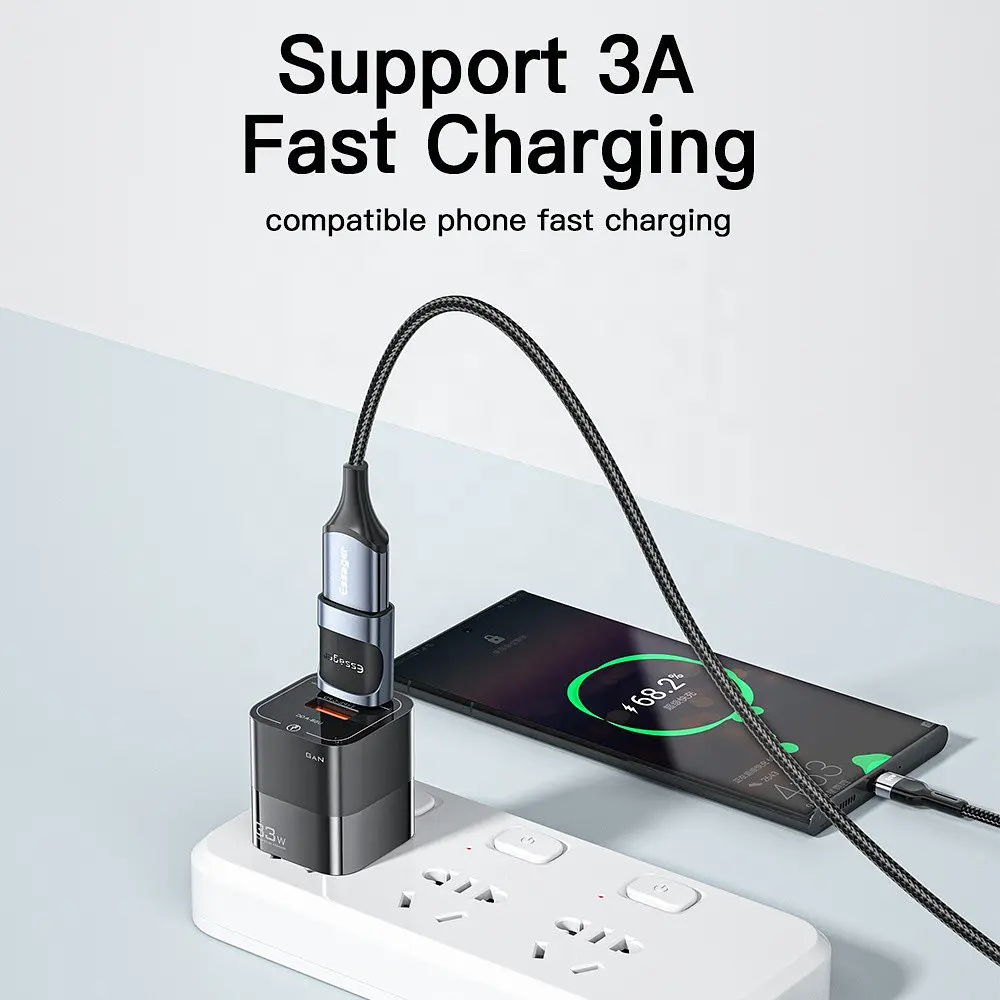 Адаптер Essager USB/ Type-C USB 3.0 A Blue - фото 6