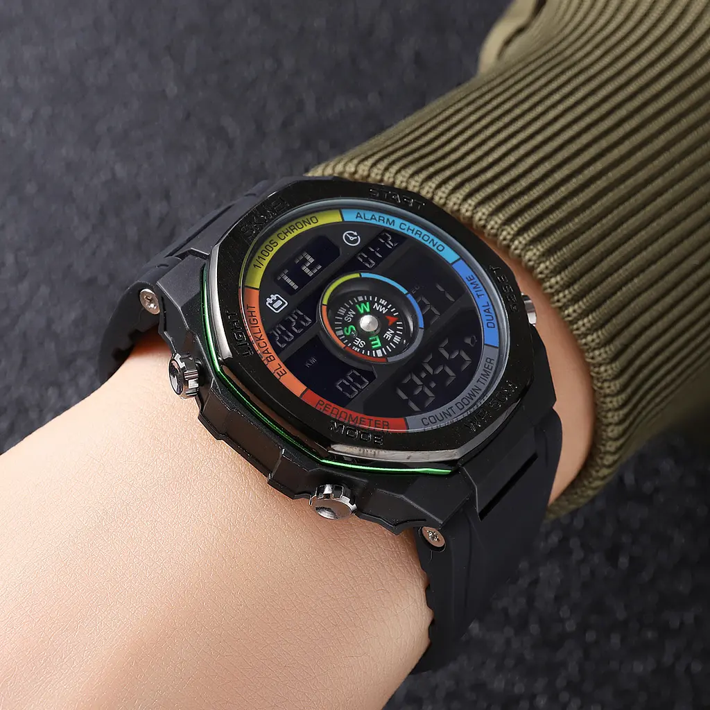 Чоловічий наручний годинник 2209CLGN Colorful-Green STOPPED Skmei acs0030145 - фото 3