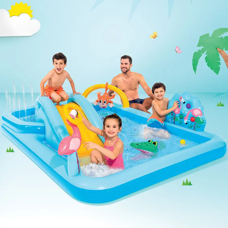 Надувний ігровий водний центр із гіркою й фонтаном Intex 257 * 216 * 84 см - фото 3