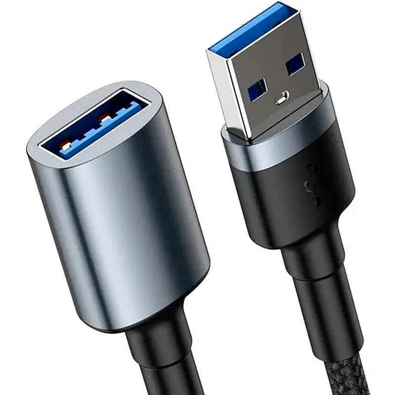 Кабель Baseus Cafule Cable USB 3.0 Male to USB 3.0 Female 2A 1m CADKLF-B0G Dark Grey - фото 2