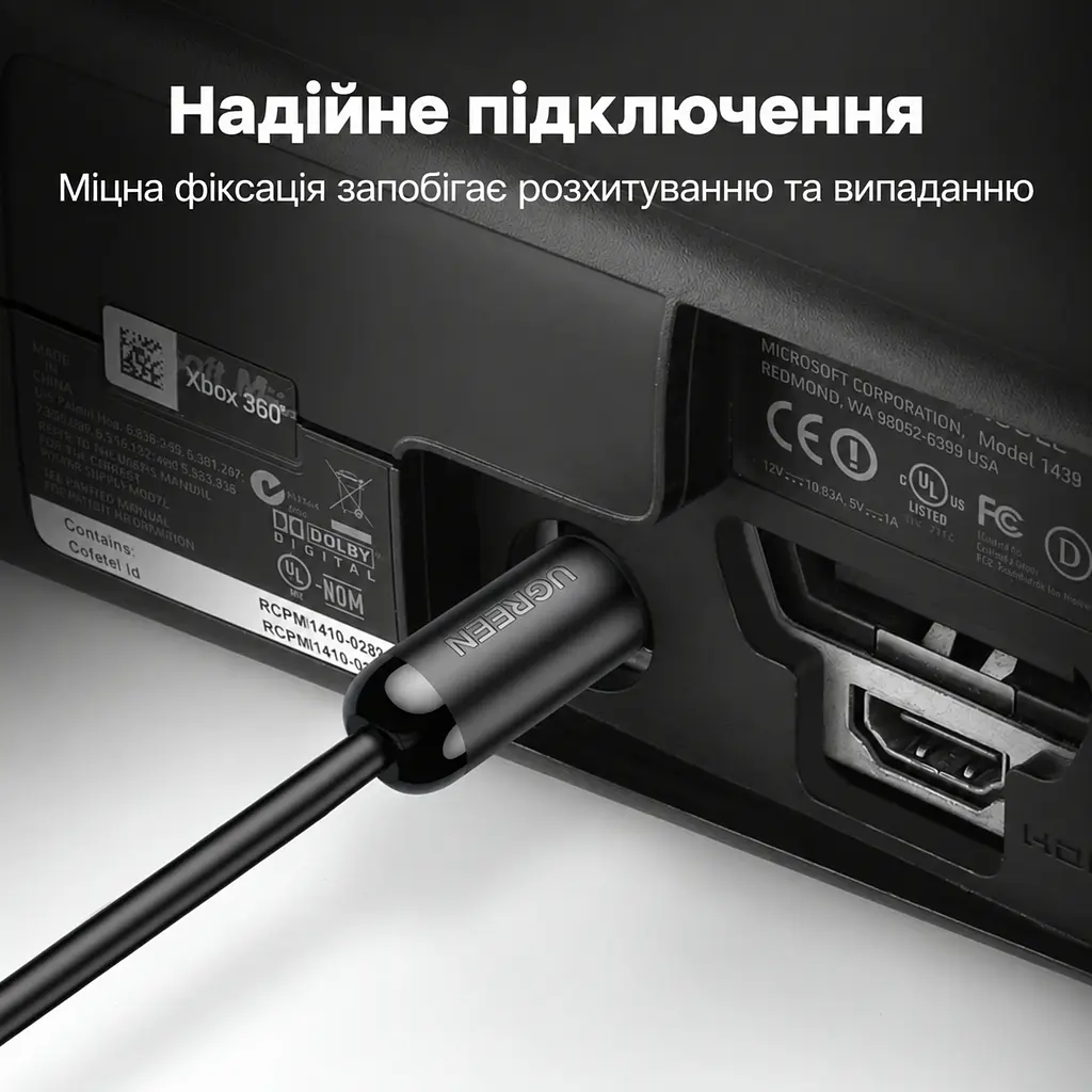 Оптический аудиокабель UGREEN AV122 1,5 м тослинк Toslink штекер на Toslink штекер S/PDIF с фиксаторами штекеров чёрный (70891) - фото 4