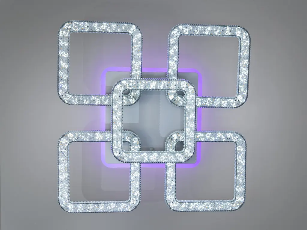 Люстра стельова LED Diasha 2205/4+1BK, 80W, 3200K-6500K, чорний метал, сучасний стиль для дому - фото 2