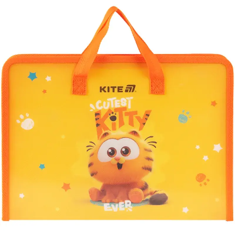 Папка - портфель Kite на блискавці A4 Garfield, 1 відділення (GF25-202)