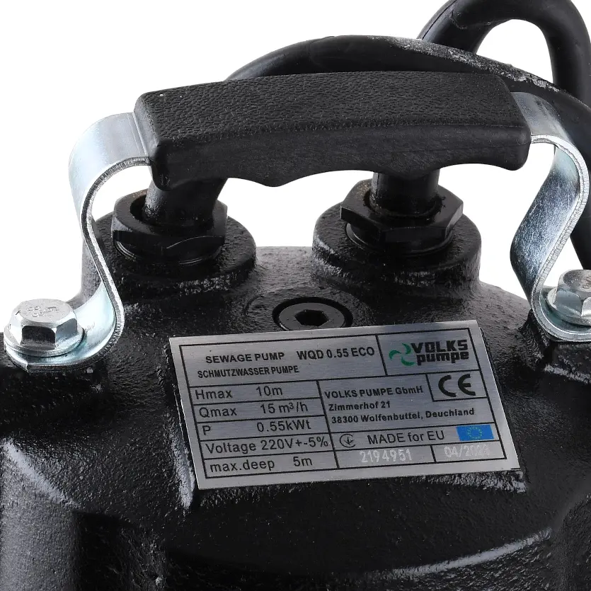 Насос фекальний Volks pumpe WQD 0.55 ECO 0.55 кВт чорний - фото 4