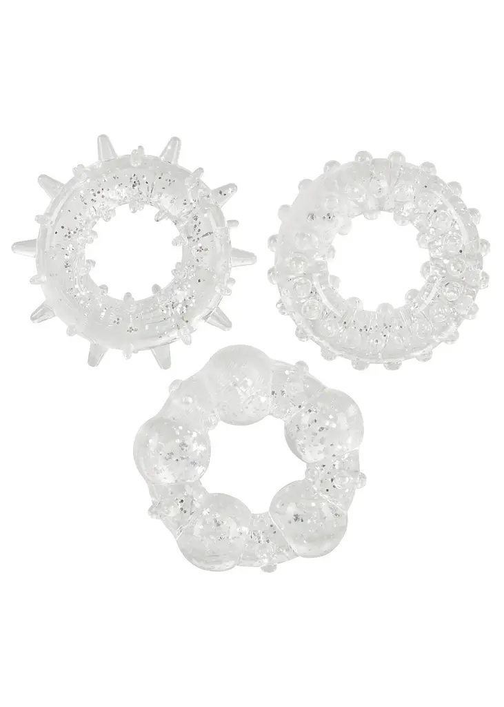 Набір ерекційних кілець You2Toys Stardust Rings 3 шт. прозорий - фото 2