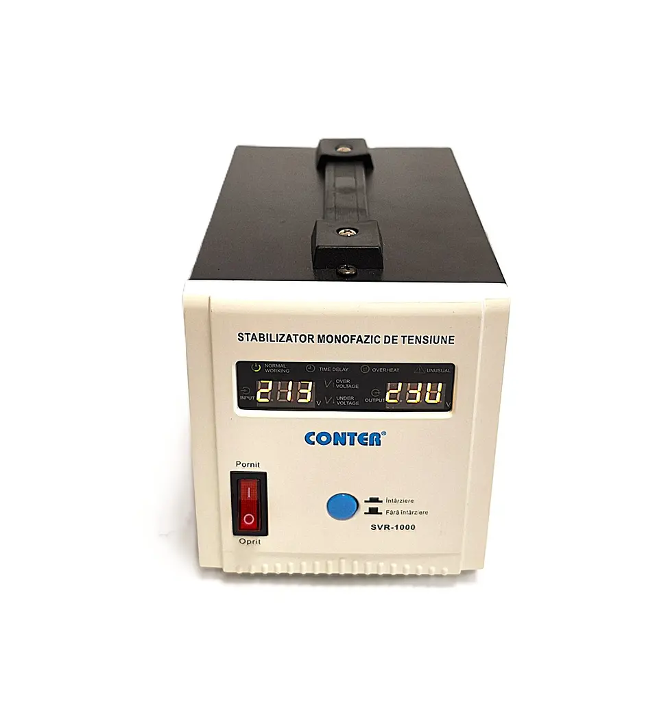 Стабілізатор напруги релейний Conter SVR-1000VA 750W 150–270V однофазний, підлоговий, LED дисплей, 2 євророзетки - фото 4