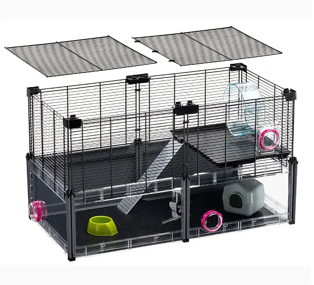 Модульна клітка для хом'яків та мишей Ferplast Multipla Hamster з аксесуарами чорна 72.5x37.5x42 см 57007217 - фото 5