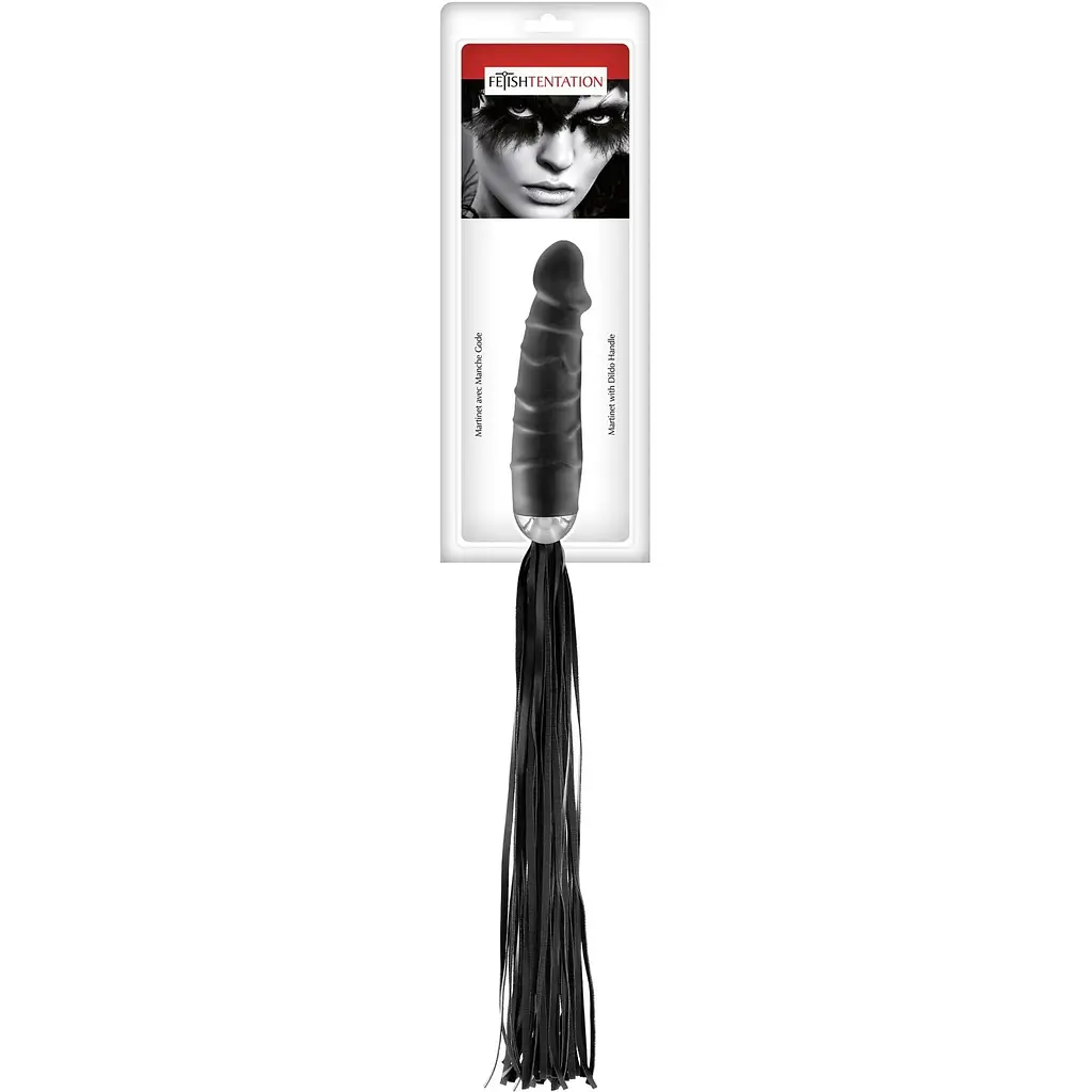 Флогер з ручкою-дилдо Fetish Tentation Whip With Dildo Handle - фото 2