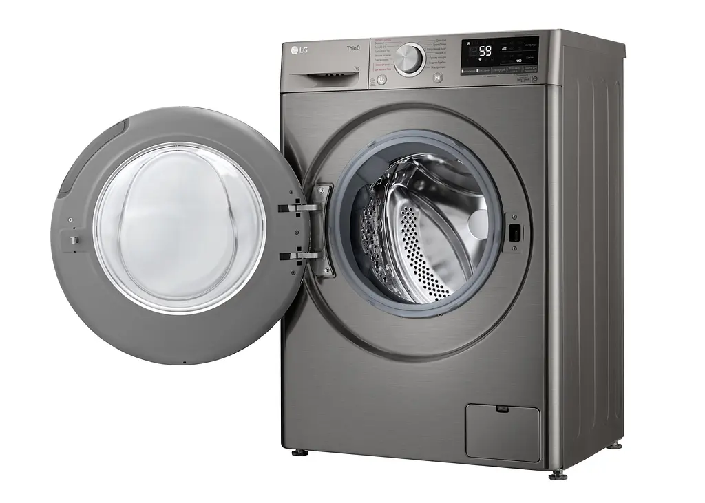 Пральна машина LG фронтальна 7 кг 1200 A+++ 48 см дисплей пара інвертор cріблястий - фото 4