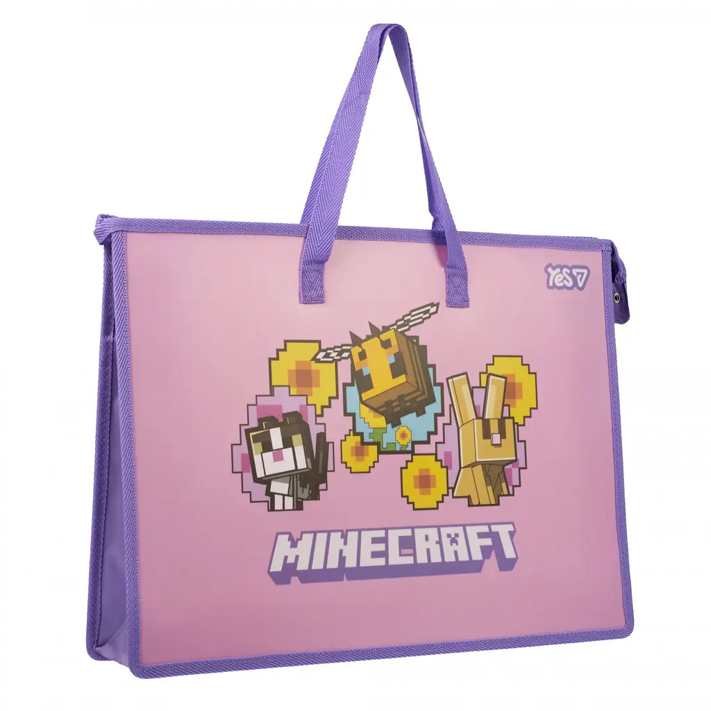 Папка - портфель Yes FC на блискавці з тканинними ручками Minecraft Bees (492358) - фото 2