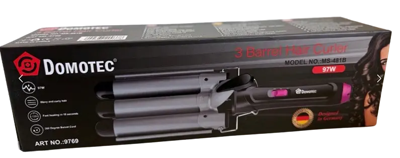 Потрійна плойка Domotec MS-481B три хвилі для створення хвиль та локонів 3 Barrel Hair Curler 97 Вт Чорна - фото 7