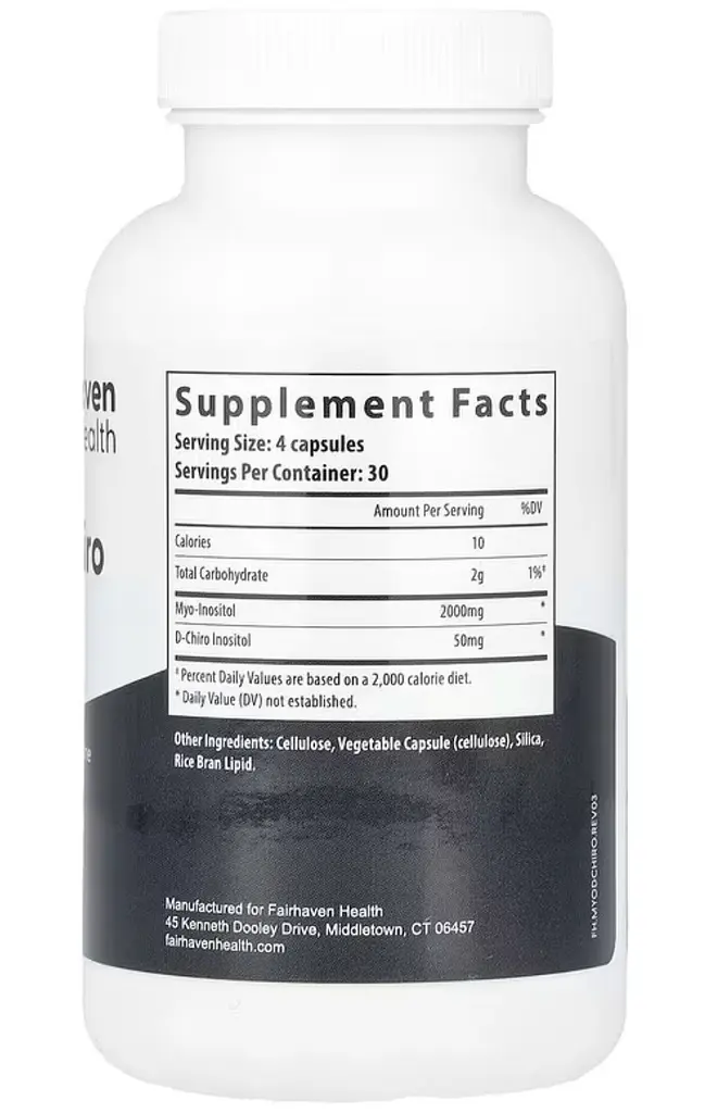 Міо-інозитол + D-хіро інозитол Fairhaven Health Myo + D-Chiro Inositol 120 капс - фото 2