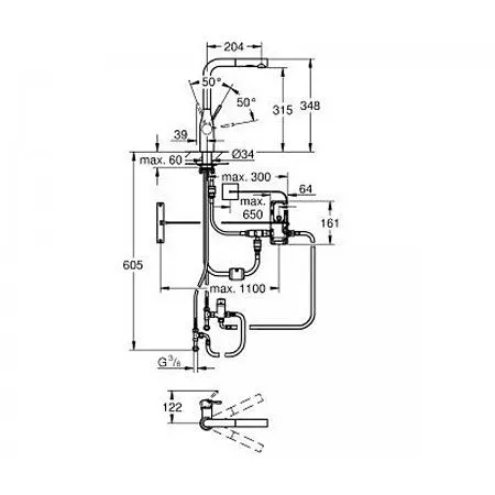 Змішувач для кучні Grohe Essence New 30311000, Хром - фото 2