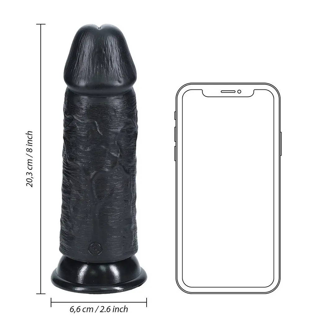 Фалоімітатор RealRock Extra Thick 8", 20.3 см (чорний)