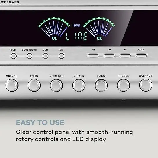 Стерео усилитель Auna AMP 3800 BT 5.0 Hi-Fi (10036139) - фото 4