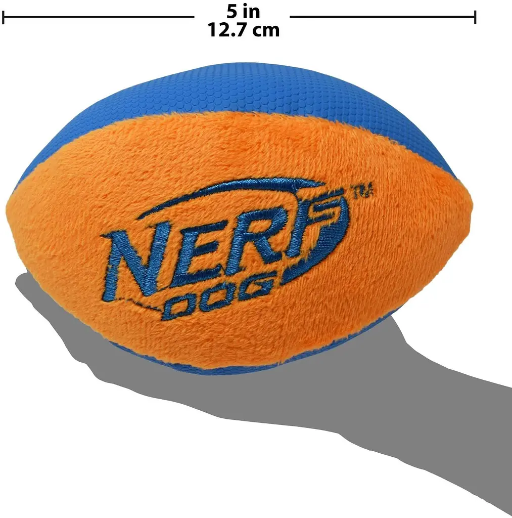 М'який футбольний м'яч для собак Nerf Dog Trackshot з інтерактивною пищалкою і хрустом - фото 5