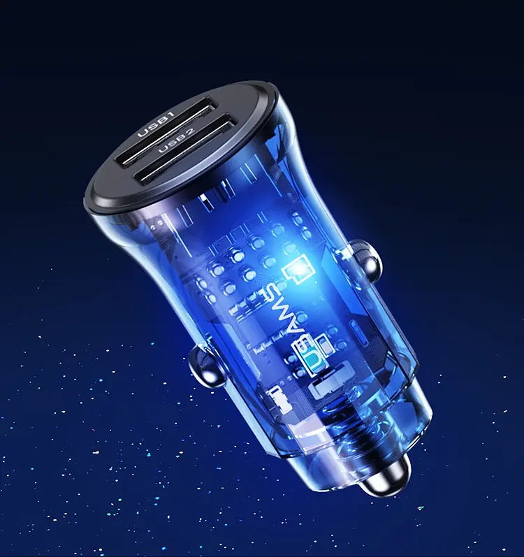 Автомобільний зарядний пристрій Usams 15W роз’єми USB та USB Чорний (6958444901244) - фото 5