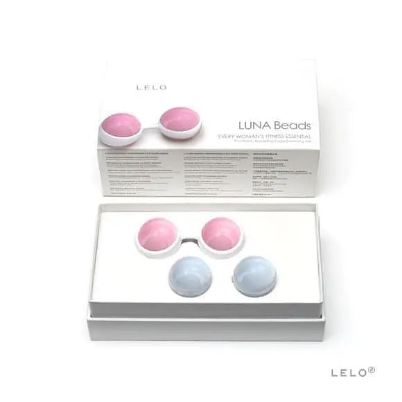 Вагінальні кульки Lelo Luna Beads Mini 3 см рожеві з блакитним - фото 2
