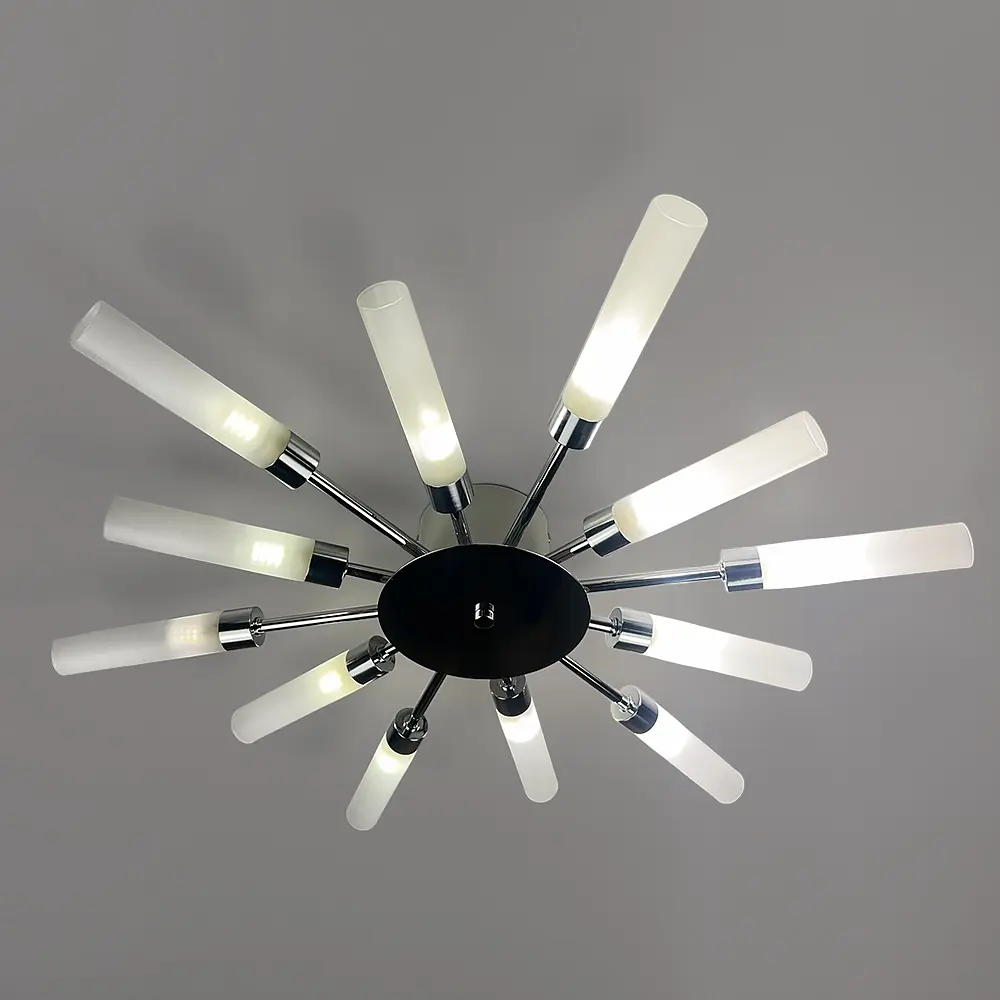 Потолочная люстра в форме солнечных лучей на 12 плафонов G9 Ø 69х8 см Line F | Ст. 1276/12 CH - фото 7