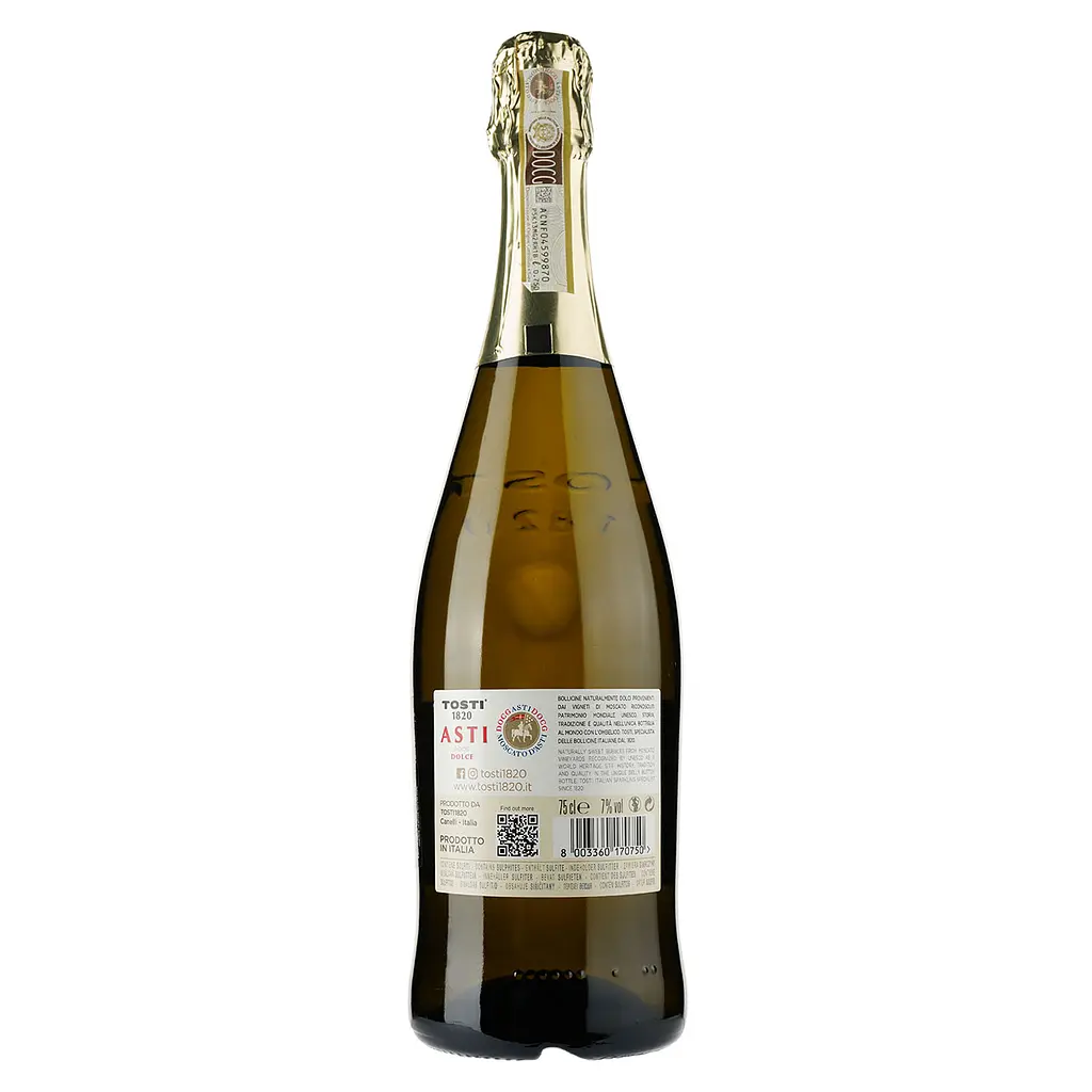 Ігристе вино Tosti Asti DOCG, біле, солодке, 7,5%, 0,75 л - фото 2