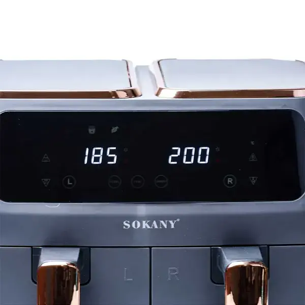 Аерогриль-фритюрниця SOKANY SK-ZG-8030 на 8 літрів 2 контейнери з таймером, сірий
 - фото 4