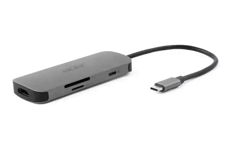 Розгалужувач, кардридер, USB-Хаб Acer 7in1 Grey USB-C — 3xUSB-A3.2/HDMI/USB-C/PD/SD, 0.15 м - фото 2