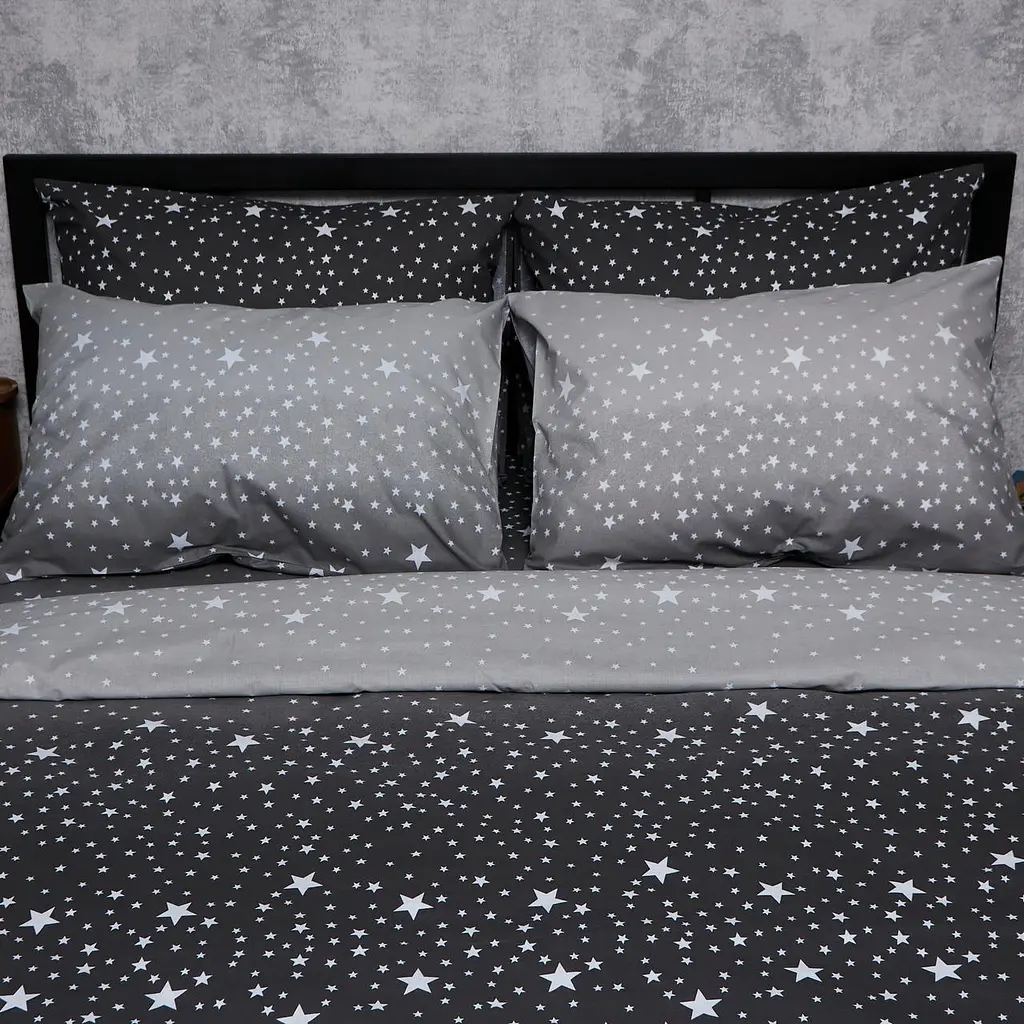 Комплект постільної білизни Moon&Star Бязь Gold Люкс Night Sky двоспальний 175х210 наволочки 4х50х70 - фото 3