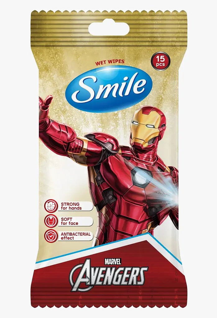 Серветка SMILE волога "MARVEL" MIX антибактеріальна, 15шт. - фото 2