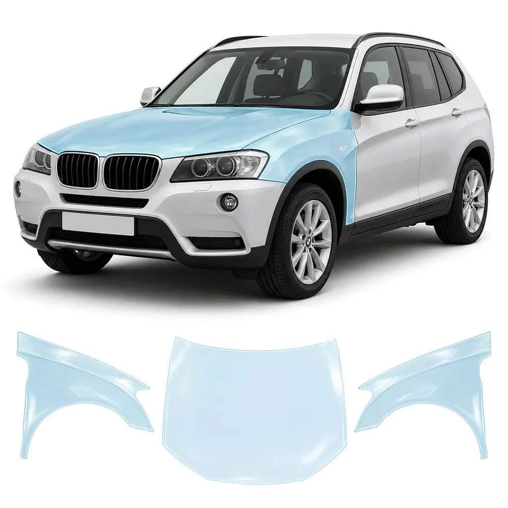 Антигравійна захисна бронеплівка за лекалами для BMW X3 F25 2010-2017 - капот і передні крила
