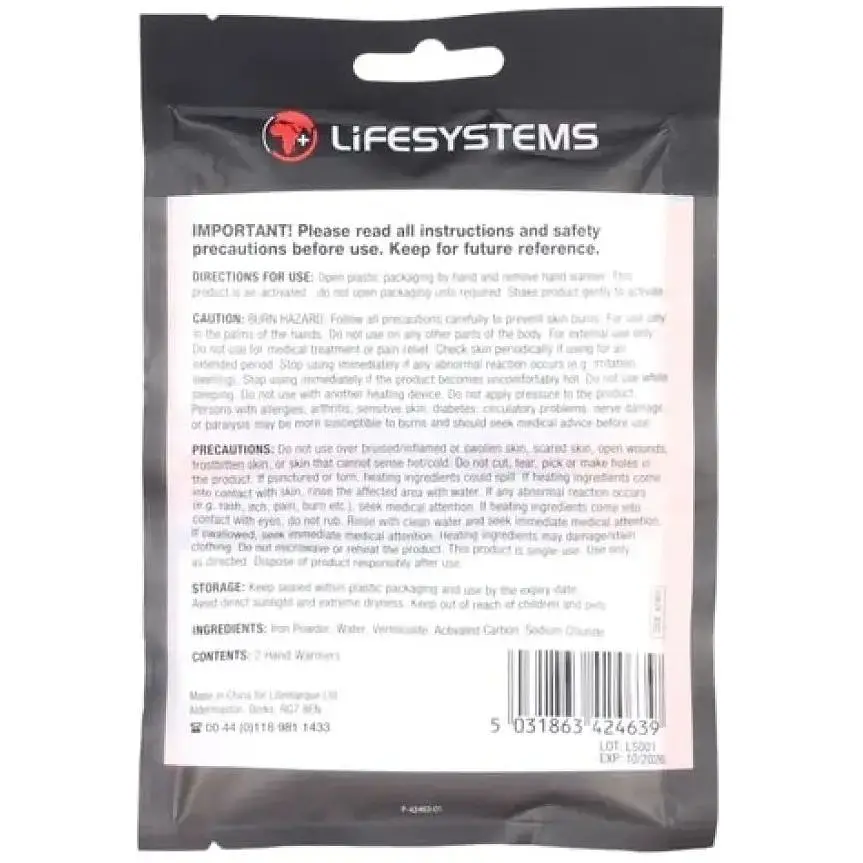 Грелки для рук Lifesystems Air Activated Hand Warmers (1012-42463) - фото 2