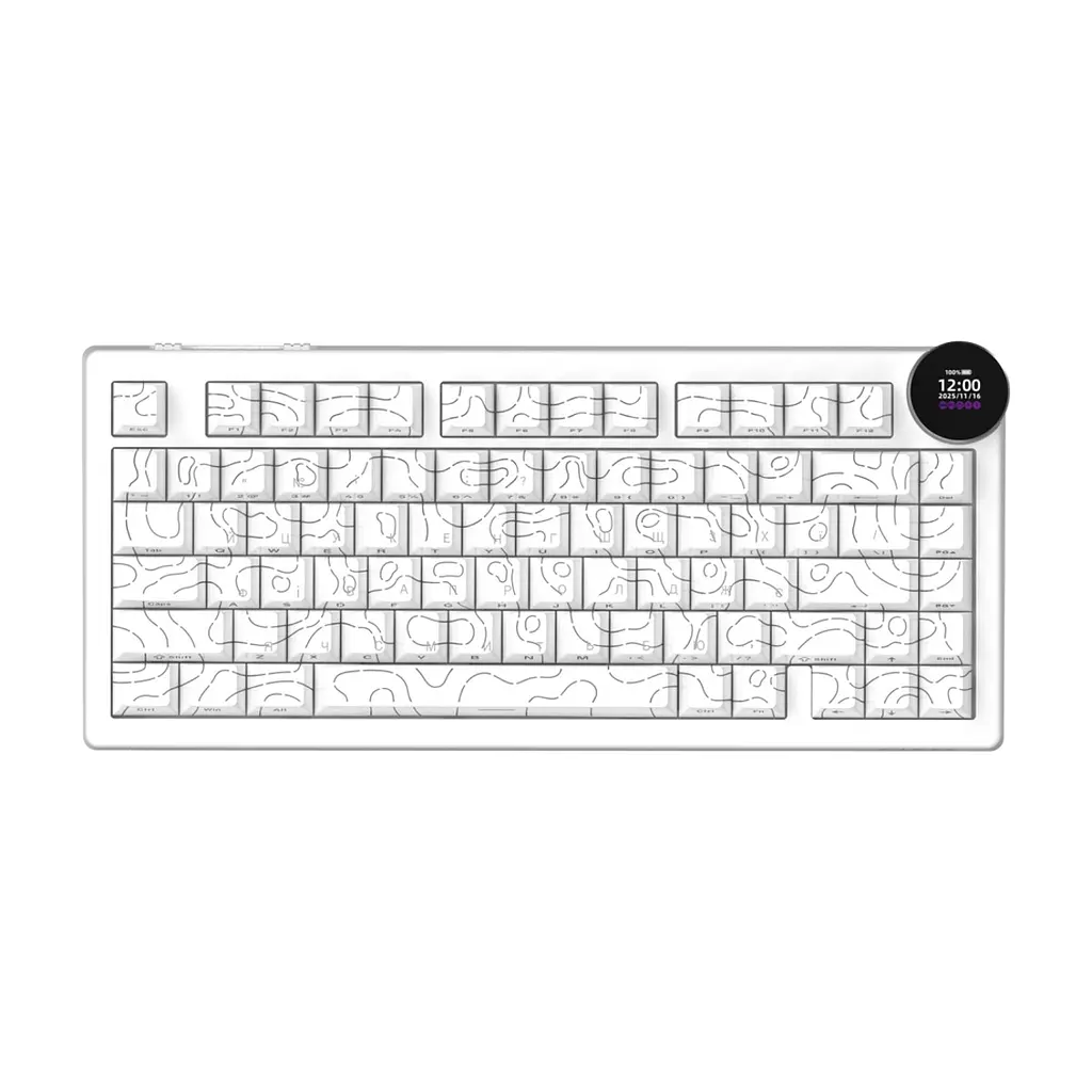Клавіатура Ajazz AK820 V2 White Peach Switch Wireless/Bluetooth/USB UA White (AK820-V2-WP-S-W) - фото 3